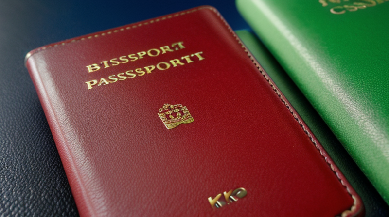 Close-up of Mexican passport biometric chip and photo page